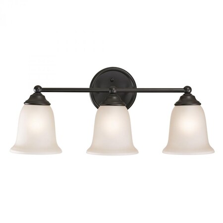 Thomas Sudbury 3-Light Vanity Light in Oil Rubbed Bronze with White Glass 5653BB/10